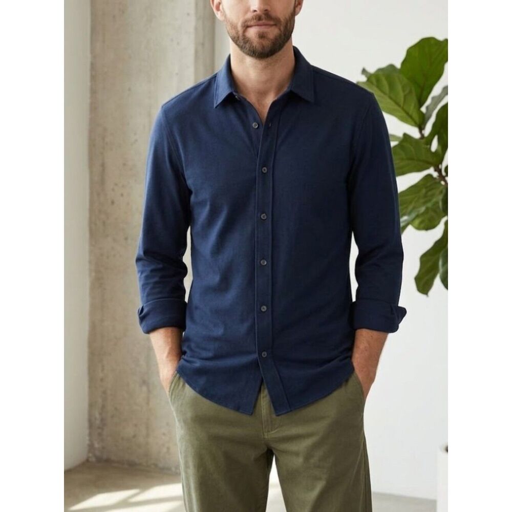 Everlane The Performance Button-Down Shirt Navy Blue Size XX-Large NWOT